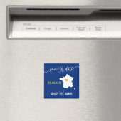 Navy France Wedding Save the Date Map Magneet (Insitu (Vaatwasser))