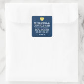Navy & Geel Vet Hart Save The Date Stickers (Tas)