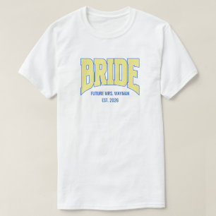Navy + Gele Nep Glitter BRUID Engagement Bruids- T-shirt