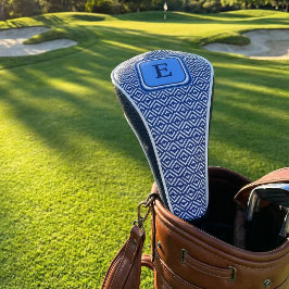 Navy Geometric Chevron Monogram Design Golfheadcover