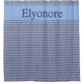 Navy Geometric Chevron Name Design Douchegordijn (Voorkant)