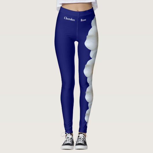 Navy Georgia State Flower Cherokee Roos Leggings (Voorkant)
