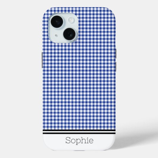 Navy Gingham Custom Samsung Case-Mate iPhone Case (Achterkant)