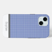 Navy Gingham Custom Samsung Case-Mate iPhone Case (Achterkant (horizontaal))