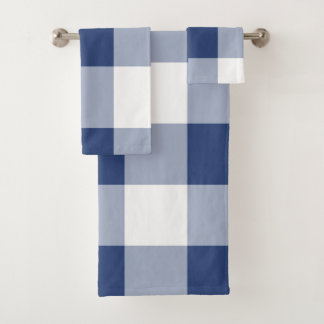 Navy Gingham Pattern Bad Handdoek