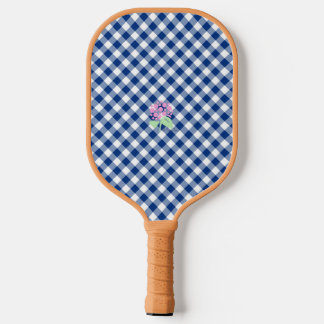 Navy Gingham Pickleball Paddle