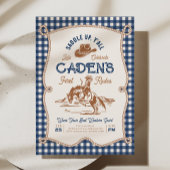 Navy Gingham Rope Rodeo Invitation