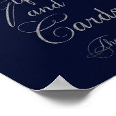 Navy Glitter cadeaus en kaarten bord Poster (Hoek)