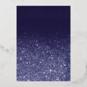 Navy glitter goud bedrijf Kerst Folie Uitnodiging (Achterkant)
