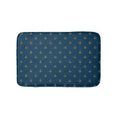Navy Gold Anchor Pattern Badmat (Voorkant)