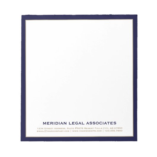 Navy Gold Attorney Notitieblok (Voorkant)