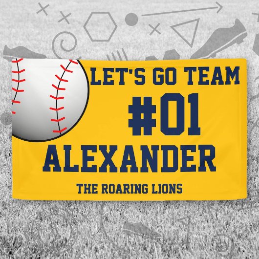 Navy Gold Baseball Team Spirit Spandoek