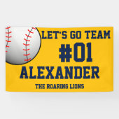 Navy Gold Baseball Team Spirit Spandoek (Horizontaal)