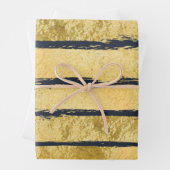 NAVY GOLD Brush Stripe Wrapping Paper (In situ)