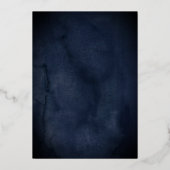 Navy Gold Calligraphy Script Wedding Folie Uitnodiging (Achterkant)