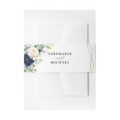 Navy Gold Champagne Ivoor Geometrisch groen Uitnodigingen Wikkel (Voorkant Voorbeeld)