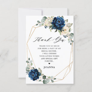 Navy Gold Champagne Ivory Geometric Vrijgezellenfe Bedankkaart