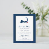 Navy Gold Chatham Cape Cod Wedding Save the Date (Staand voorkant)