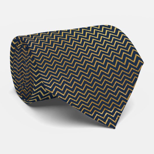 Navy Gold Chevron mannen STROPDAS (Opgerold)