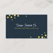 Navy Gold Classic Confetti Evenementenplanner Visitekaartje (Voorkant)