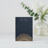 NAVY GOLD CLASSIC  MANDALA KETTING DISPLAY VISITEKAARTJE (Staand voorkant)