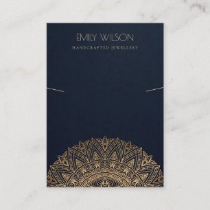 NAVY GOLD CLASSIC MANDALA KETTING VISITEKAARTJE