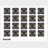NAVY GOLD CLASSIC MANDALA WEDDING VIERKANTE STICKER (Vel)