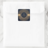 NAVY GOLD CLASSIC MANDALA WEDDING VIERKANTE STICKER (Tas)