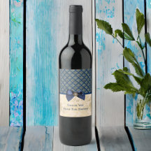 Navy Gold Damask Bedankt voor je naam