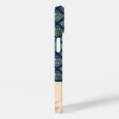  Navy Gold Damask Kijk met Bow en Naam Case-Mate iPhone Case (Achterkant / Rechts)