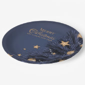 Navy Gold Eenvoudige Kerstdag 9 "Rond papier Bord (Gekanteld)