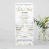 Navy, Gold en Mint Wedding Program 4 x 9,25 inch Programma (Staand voorkant)