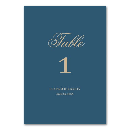 Navy Gold Floral Boho bruiloft Kaart (Voorkant)