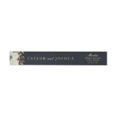 Navy Gold Floral Waterverf Wrap Around Label (Individueel)