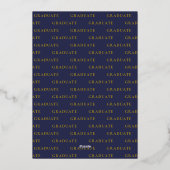 Navy Gold Foil HS Afstuderen Aankondiging (Achterkant)