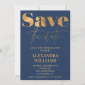 Navy Gold Friendsmas invitations Enregistrer la da (Devant)