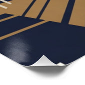 Navy Gold Geometric Maritime Ocean Liner Art Deco Perfect Poster (Hoek)