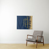 Navy Gold Glitter Afstudeerfeest Fotocabine Wandkleed (In Situ (horizontaal))