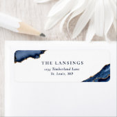 Navy Gold Glitter Agate Geode Marble Etiket (Insitu)