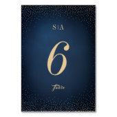 Navy & Gold Glitter Verfijnd monogram bruiloft Kaart (Achterkant)