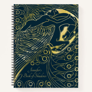 Navy Gold Greek Goddess Psyche Book of Shadows Notitieboek