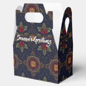 Navy Gold Holly Medallion Pattern Bedankdoosjes (Geopend)