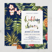 Navy & Gold | Invitation de Fête de Mariage d'Été (Devant / Derrière)