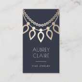 Navy & Gold Ketting Logo | Joodontwerper Visitekaartje (Voorkant)