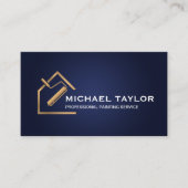 Navy Gold Luxe Professionele Schilderservice Visitekaartje (Voorkant)