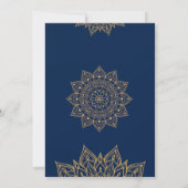 Navy & Gold Mandala - Elégante invitation de maria (Dos)