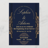 Navy & Gold Mandala Invitation (Devant)