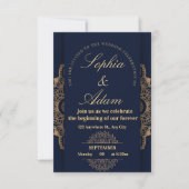 Navy & Gold Mandala Invitation (Devant)