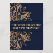 Navy & Gold Mandala Invitation Kaart (Achterkant)