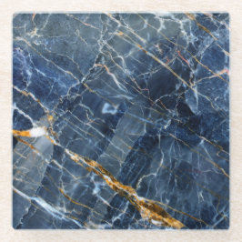 Navy Gold Marble Glass Onderzetter Glazen Onderzetter